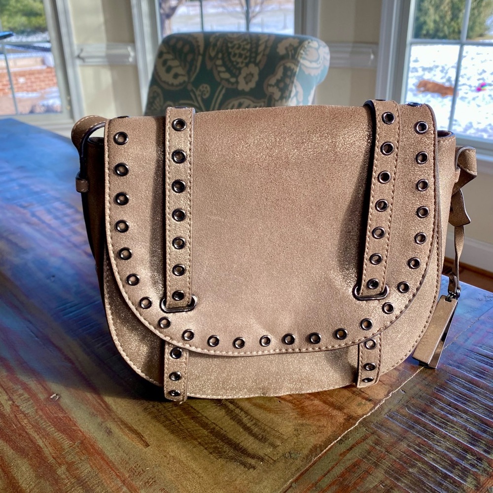 vince camuto metallic bronze crossbody bag